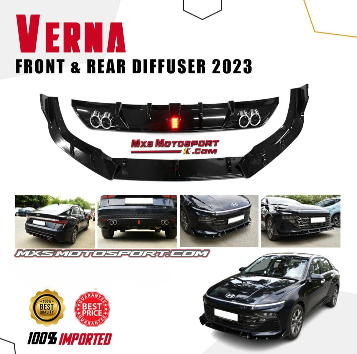 MXS4176 Sport Diffuser Body for Hyundai Verna 2020+