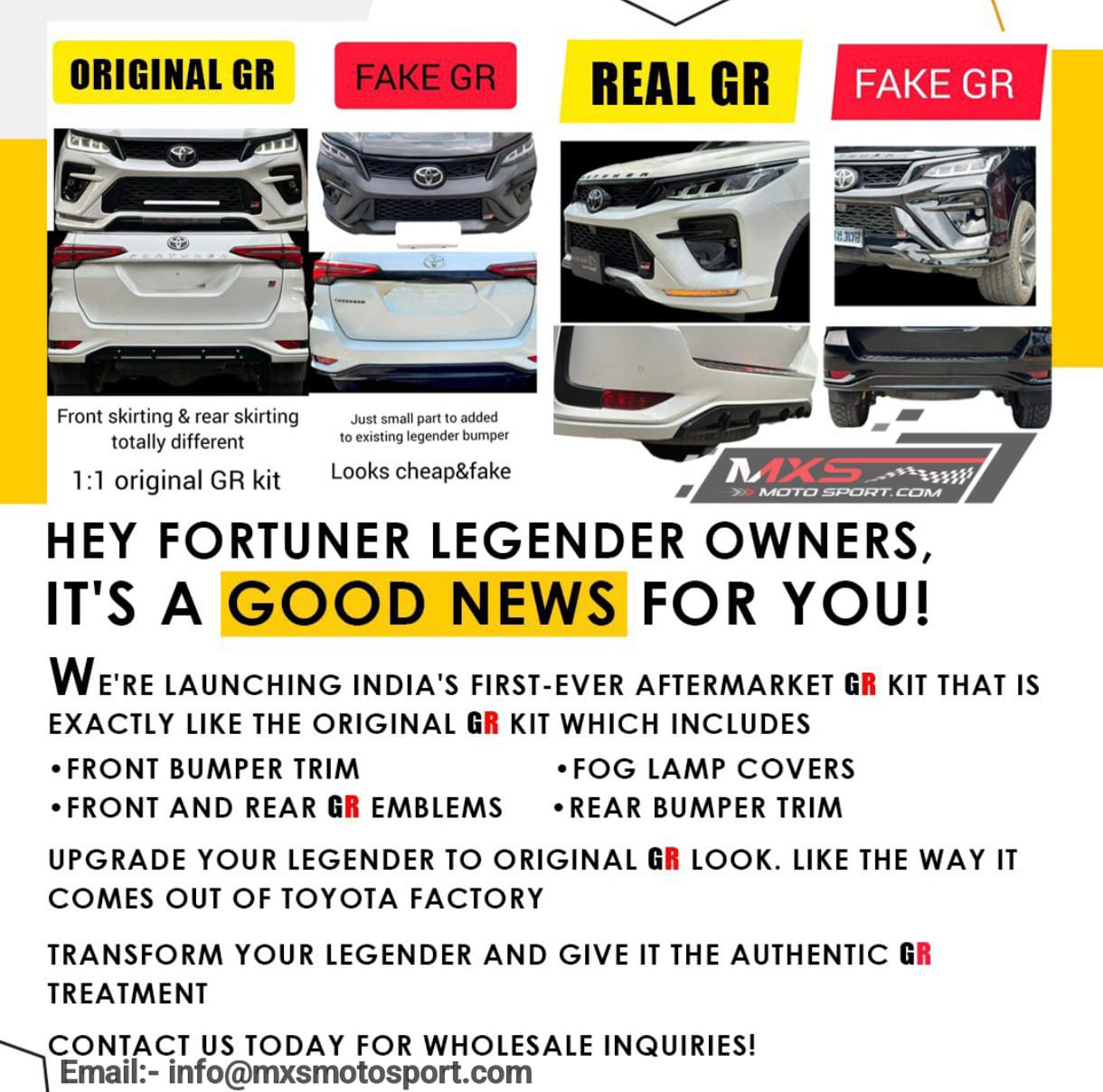 MXS4191 Toyota Fortuner Legender GR Sport Body Kit