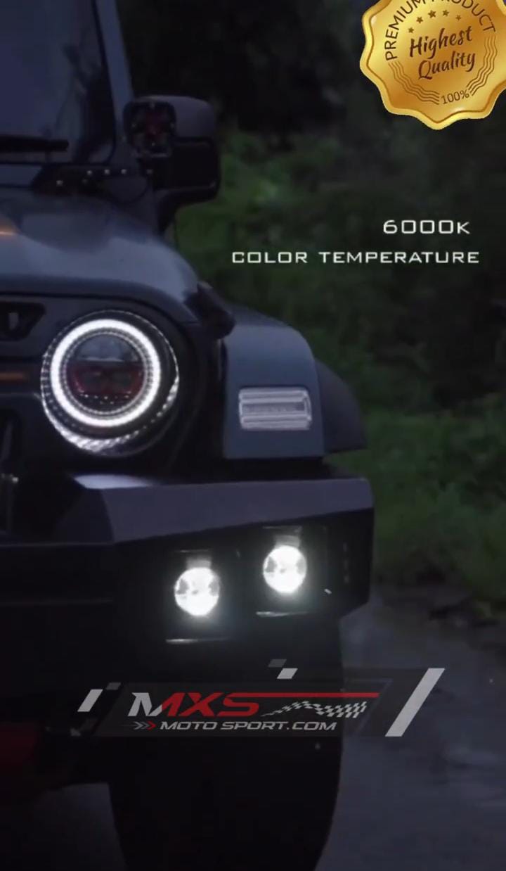 MXS4222 High Performance Cree LED Projector Headlights For Mahindra Thar Jeep Wrangle (160W)