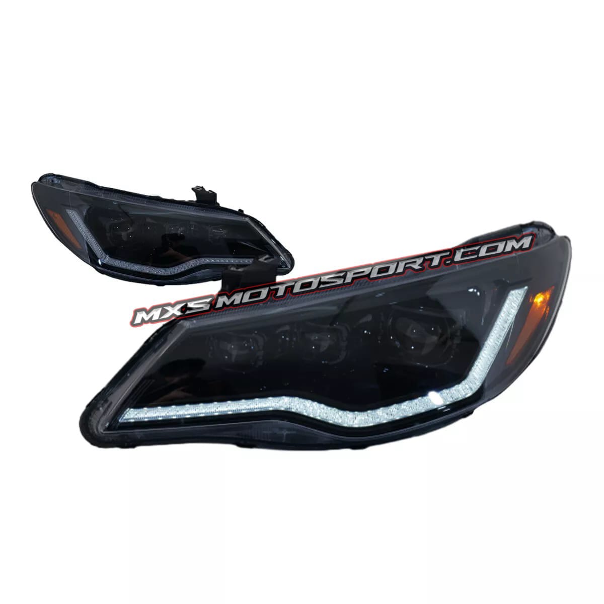 MXS4395 TRI-LENS LED Projector Headlights For Honda Civic FD (2005–2015) Type-R Edition Matrix DRLs | Premium Black Finish