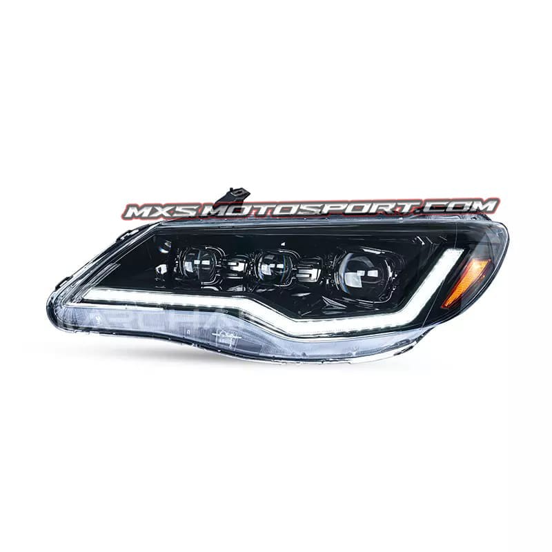MXS4395 TRI-LENS LED Projector Headlights For Honda Civic FD (2005–2015) Type-R Edition Matrix DRLs | Premium Black Finish
