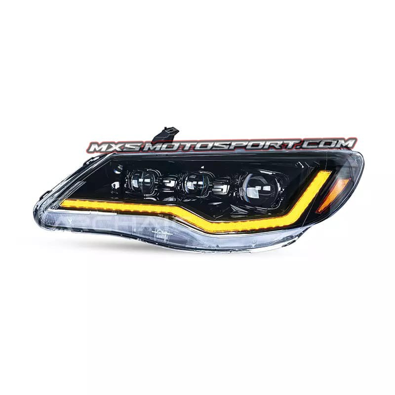 MXS4395 TRI-LENS LED Projector Headlights For Honda Civic FD (2005–2015) Type-R Edition Matrix DRLs | Premium Black Finish