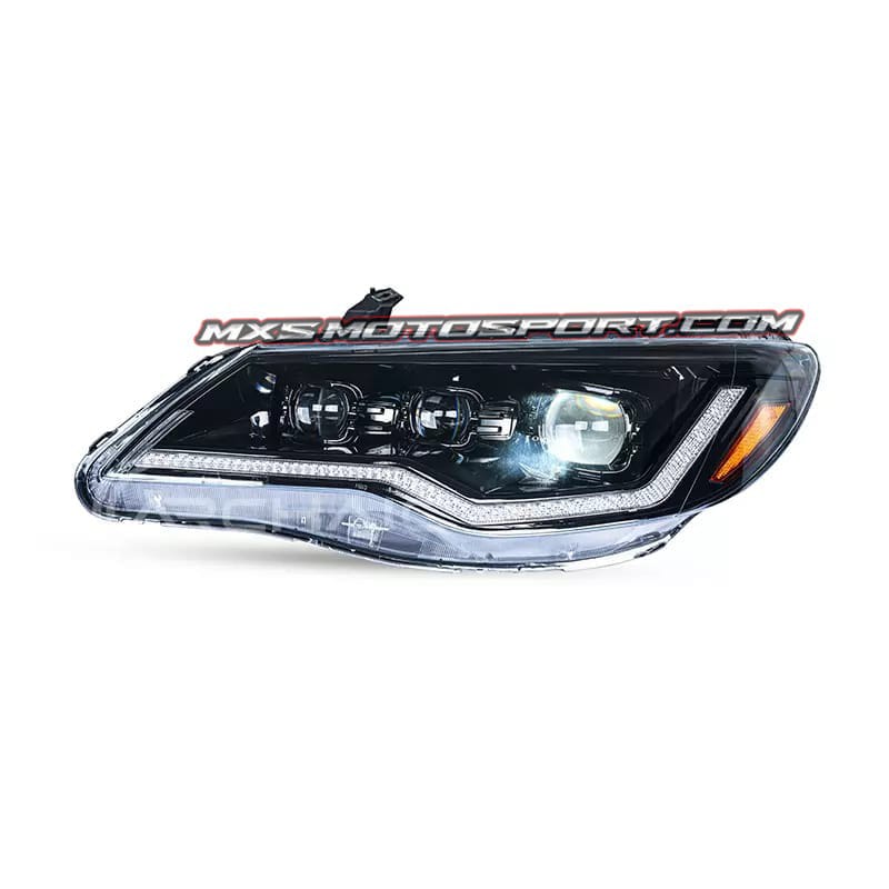 MXS4395 TRI-LENS LED Projector Headlights For Honda Civic FD (2005–2015) Type-R Edition Matrix DRLs | Premium Black Finish