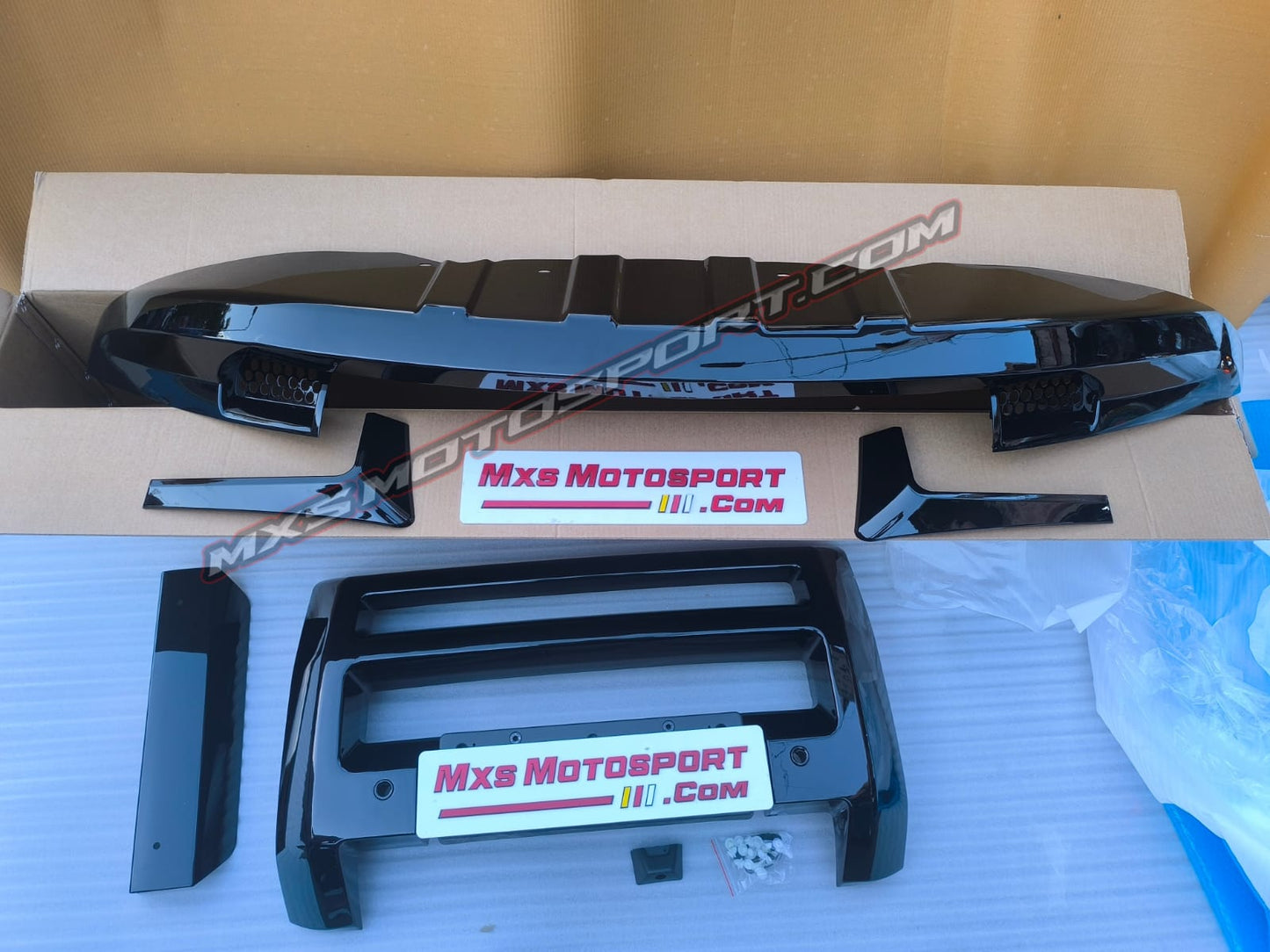 MXS4398 Front Bumper Lip Splitter + Frame Protection Bar Nudge Bar For Land Rover Defender 2020+ (COMBO KIT)