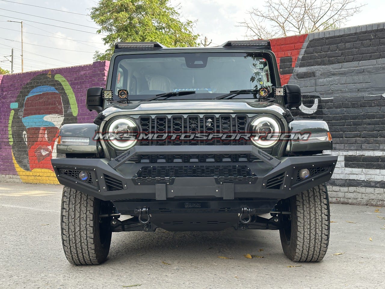 MXS4436 Premium ADAS-Compatible Off-Road Metal Bumper Kit with Skid Plate For Mahindra Thar & Thar Roxx