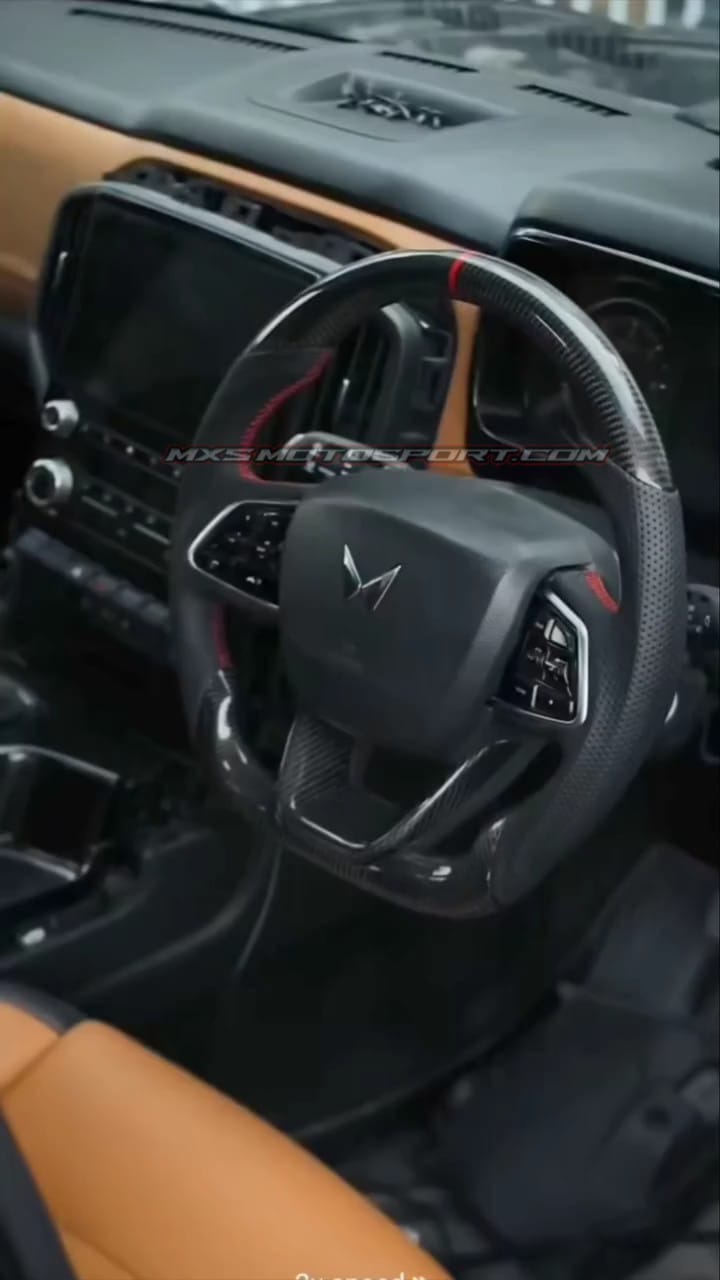 MXS4439 Premium Carbon Fiber Steering Wheel for Mahindra Scorpio N
