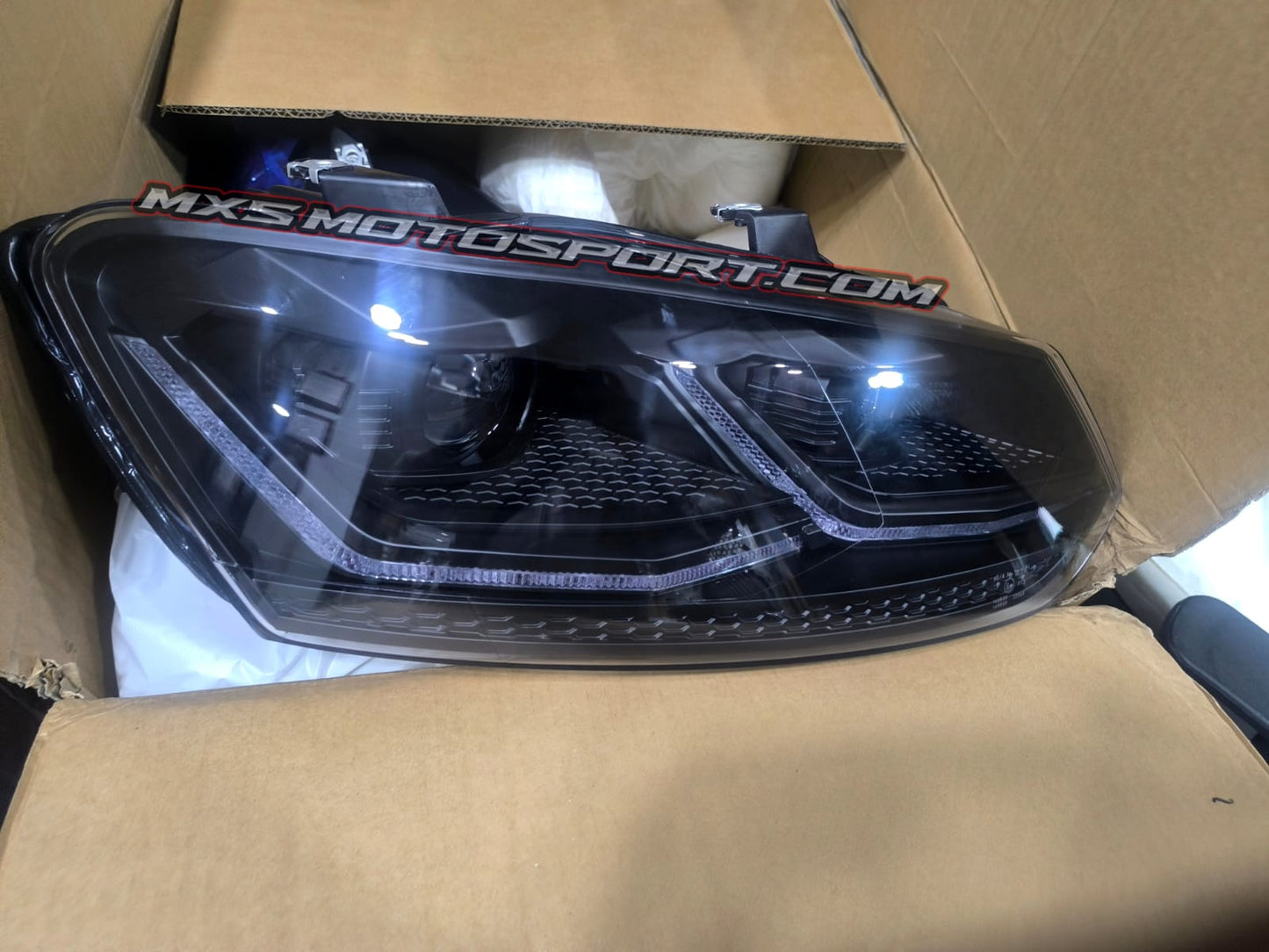 MXS4444 GOLF GTI-Style LED Headlights for Volkswagen Polo (Premium Series Matrix Black Edition)