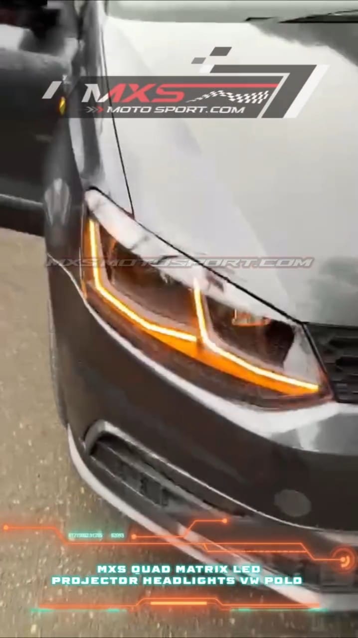 MXS4444 GOLF GTI-Style LED Headlights for Volkswagen Polo (Premium Series Matrix Black Edition)