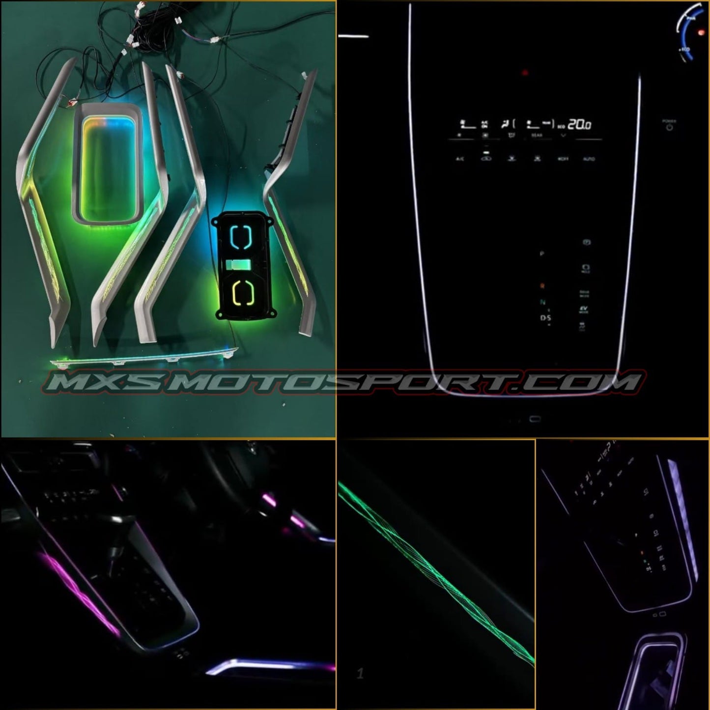 MXS4451 Specific Ambient Lighting Kit – With Center Console + Center Cup Holder + Dashboard Trim Illumination for Toyota Innova Hycross