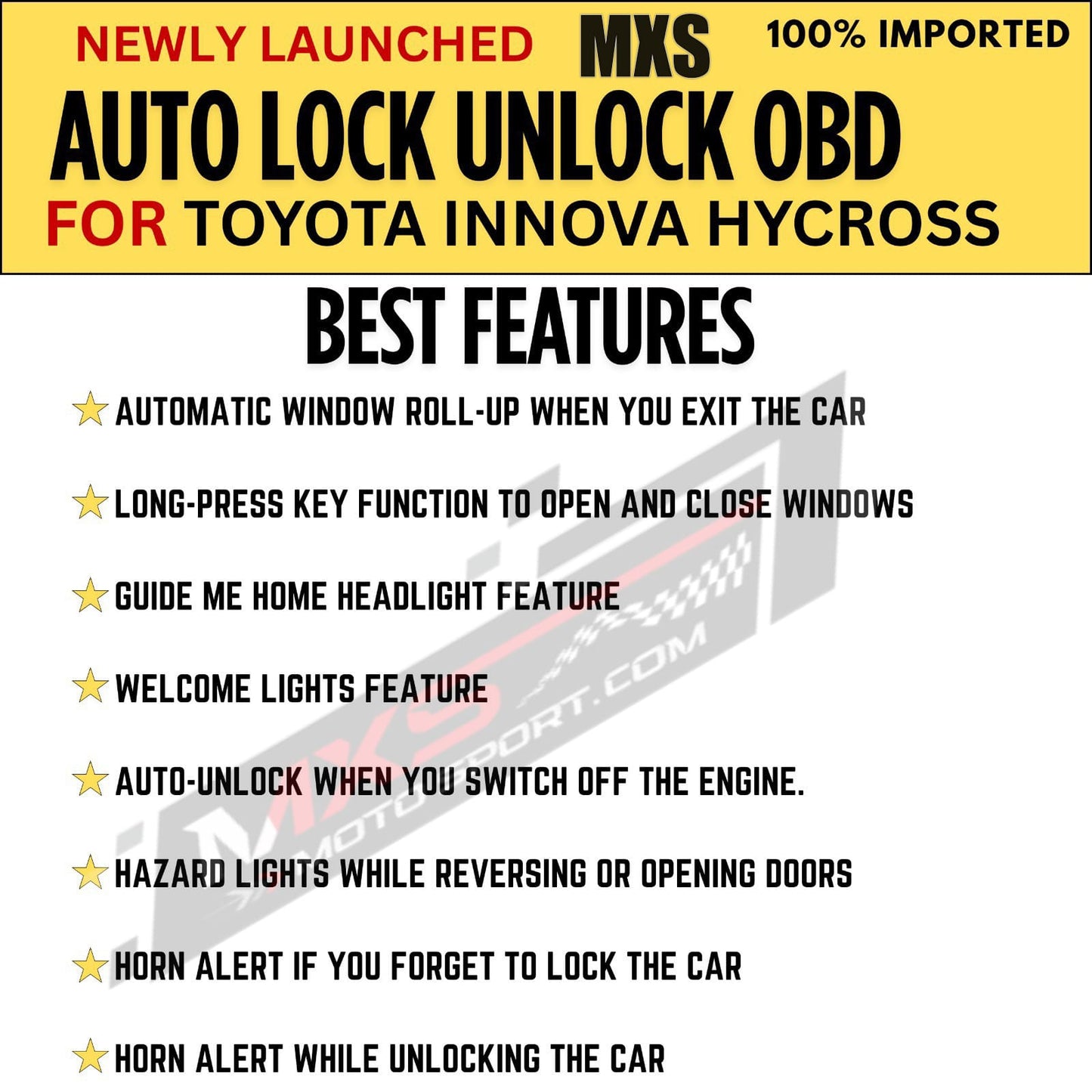 MXS4453 Smart Auto Lock/Unlock System – Intelligent OBD Upgrade for Toyota Innova Hycross