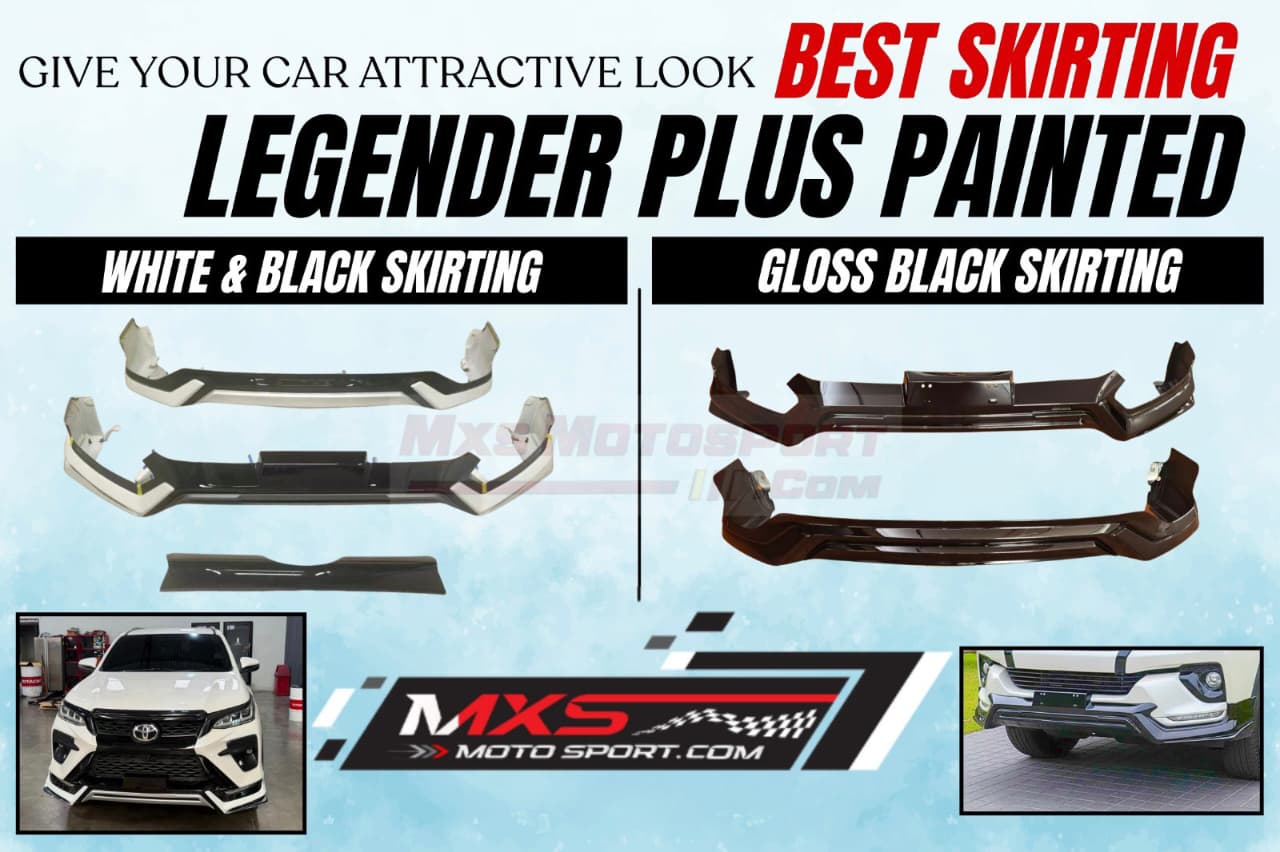 MXS4530 Addon Skirting Body Kit – Toyota Fortuner Legender Plus (Dual-Tone White & Black, Painted Finish)
