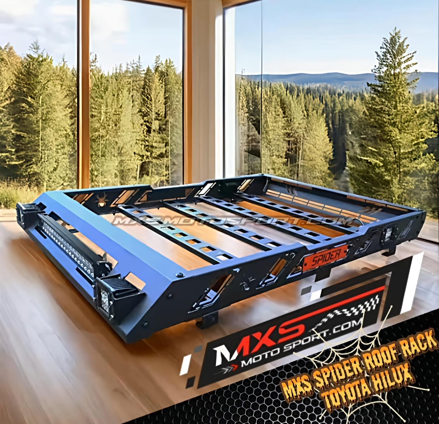 MXS4536 Spider Roof Rack with Ultra-Bright LED Bar – Toyota Hilux Off-Road Upgrade