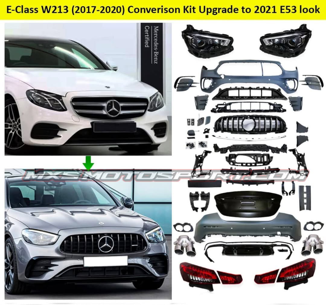 MXS4538 E-Class W213 Conversion Kit (2017–2020) — Upgrade to 2021 E53 AMG Sport Look