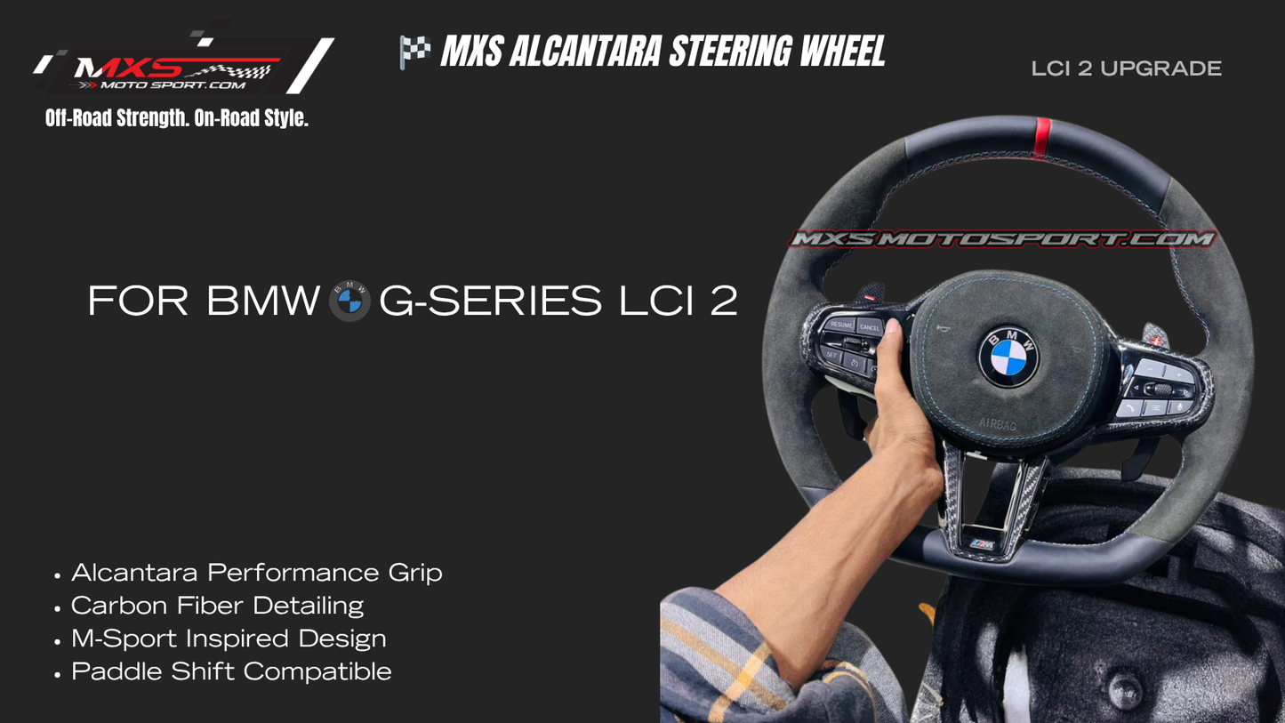 MXS4637 Alcantara Performance Steering Wheel for BMW G-Series LCI 2