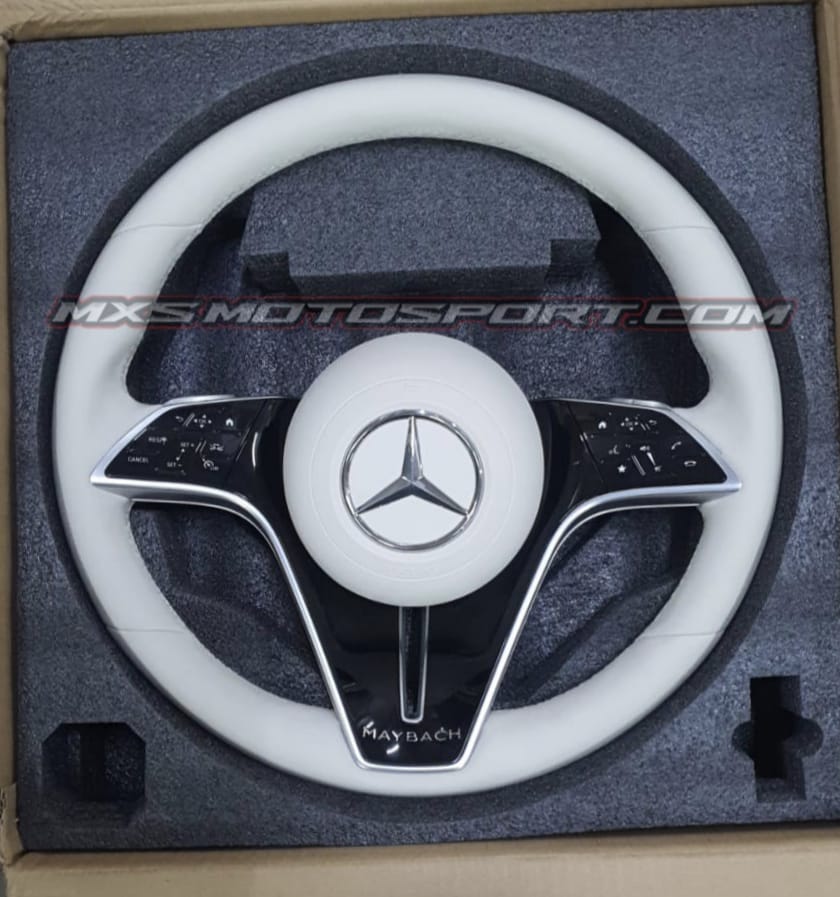 MXS4612 Maybach Edition White Leather Luxury Steering Wheel – Signature Executive Interior Upgrade