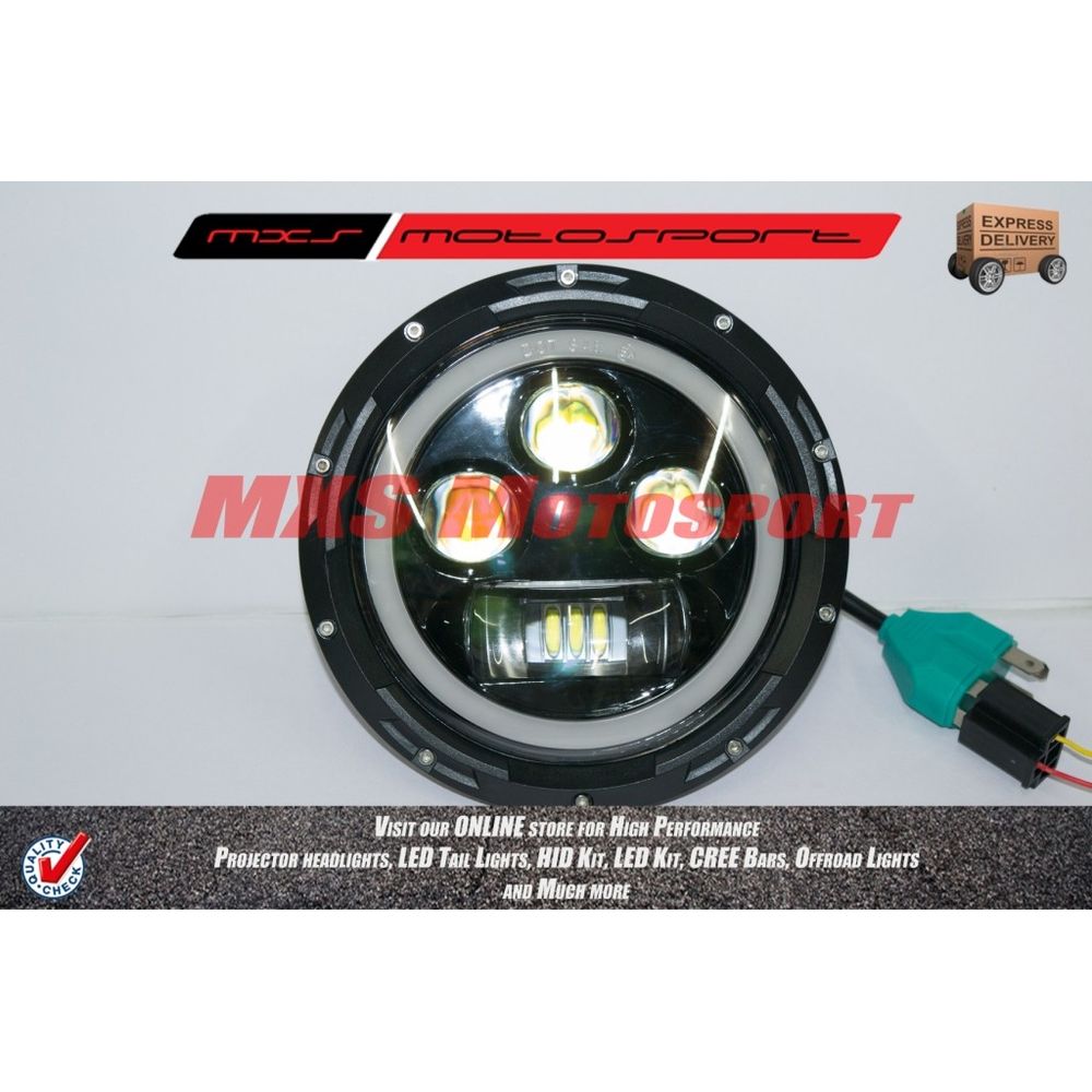 MXSHL156 Tech Hardy White Angel Eye Projector Headlights for Mahindra Thar Jeep