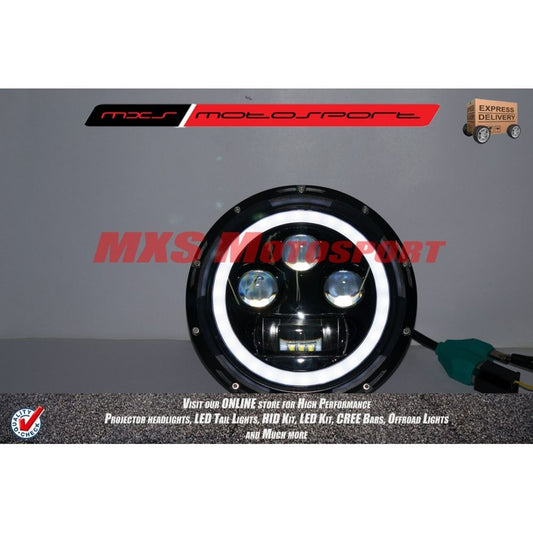 MXSHL156 Tech Hardy White Angel Eye Projector Headlights for Mahindra Thar Jeep