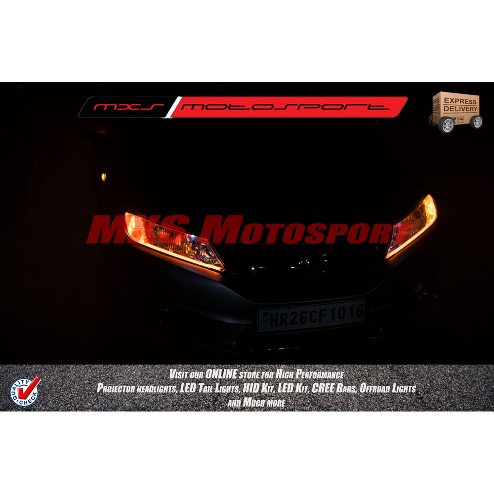 MXS2233 Audi-Style White-Amber DRL Daytime Running Light for Honda City Idtec