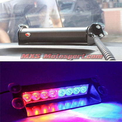 MXS2487 Police Style 8 LED Red Blue and White Strobe Flasher Light For Car and SUV