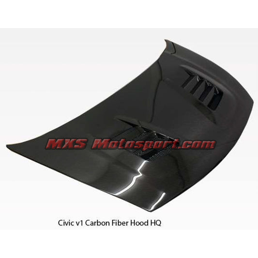 MXS2534 Honda Civic V1 Carbon Fiber Bonnet Hood HQ