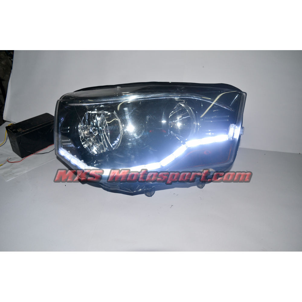 MXS2607 Mahindra Scorpio Audi-Style White-Amber DRL Daytime Running Light with Matrix Mode