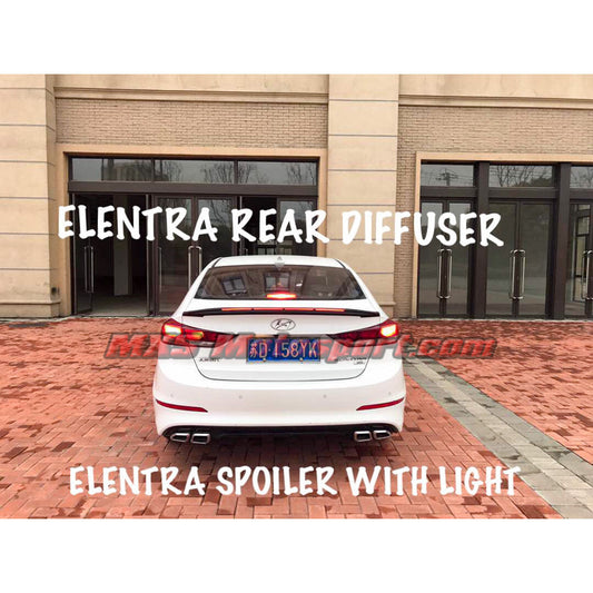 MXS2641 Hyundai Elantra Rear Racing Diffuser & Led Spoiler kit 2017 +
