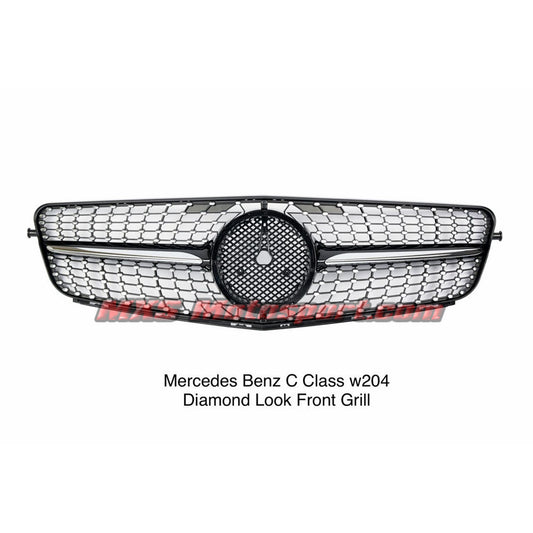 MXS2660 Mercedes Benz C Class W204 Diamond Look Front Grill Silver