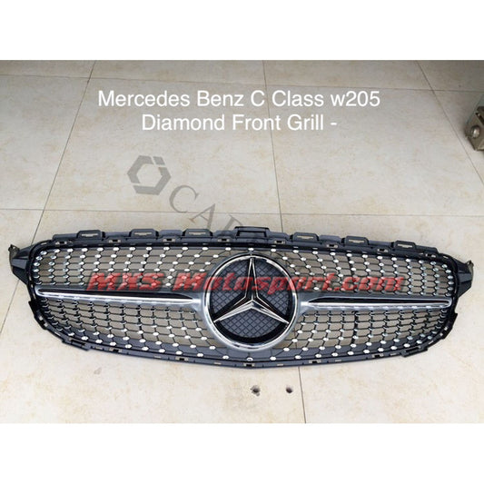 MXS2661 Mercedes Benz C Class W205 Sport Diamond Front Grill 2014 Black