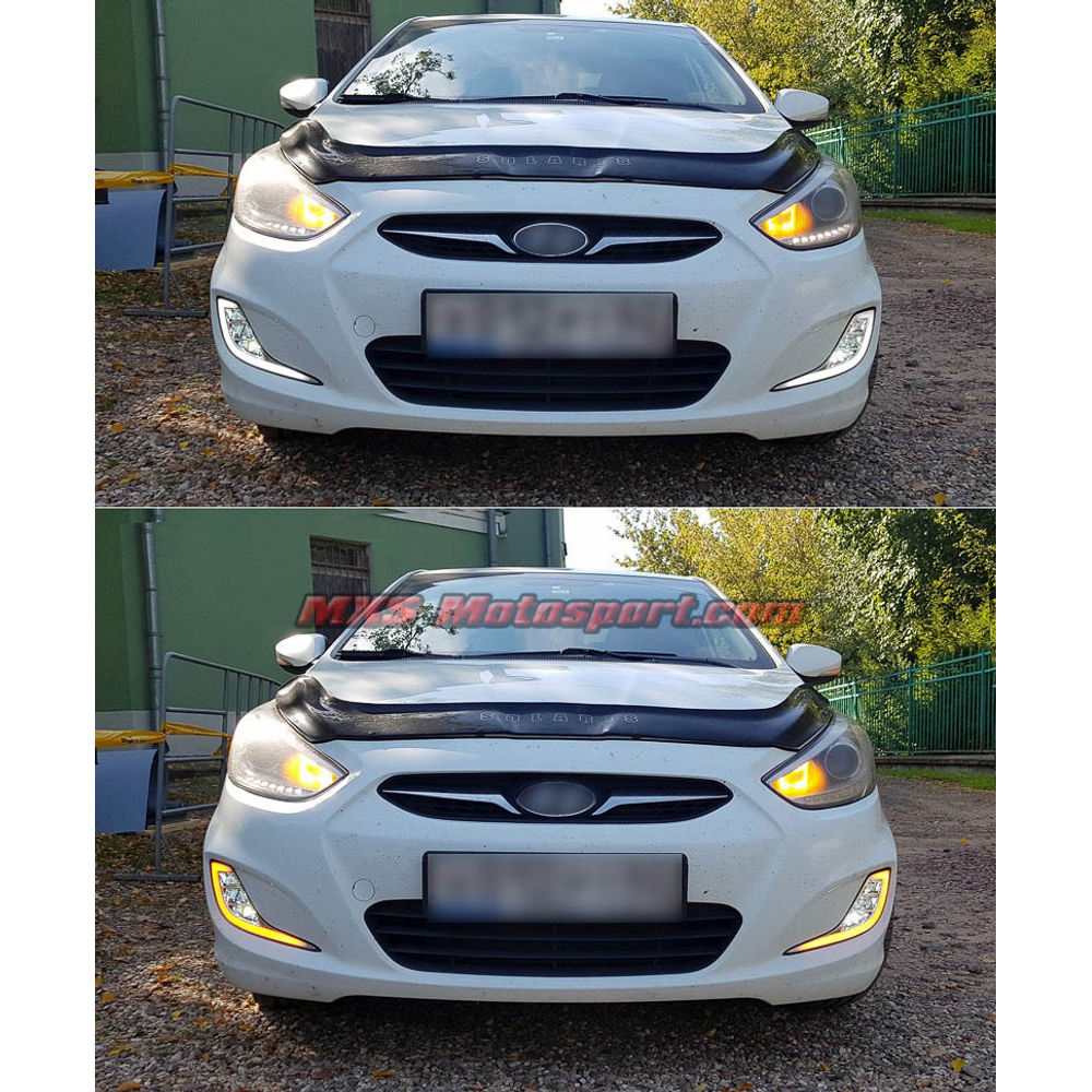 MXS2754 Hyundai Verna Fluidic LED Daytime Fog Lamps With Turn Signal Mode