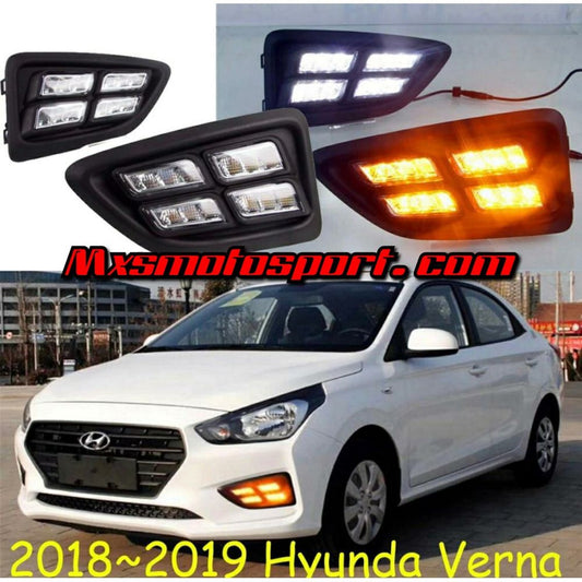 MXS2842 Hyundai Verna LED Daytime Fog Lamps With Turn Signal Mode New Version