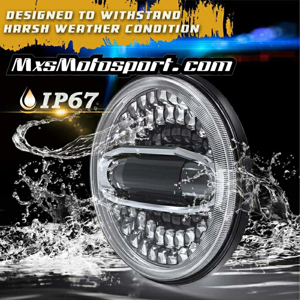 MXS2869 RE Interceptor 650 Cree LED 4D Lens DRL Projector Headlight