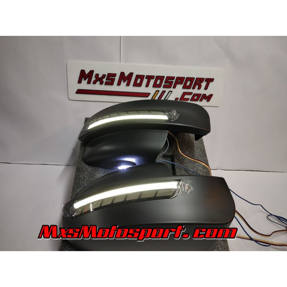 MXS2993 Ford Endeavour Stylish Matt Black LED DRL Mirror Covers with Matrix Turn Signal Mode
