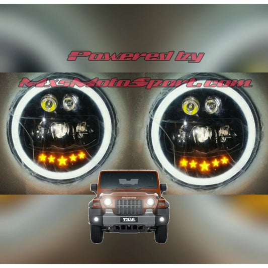 MXS3025 Cree LED Projector Headlights Mahindra Thar Jeep Wrangler