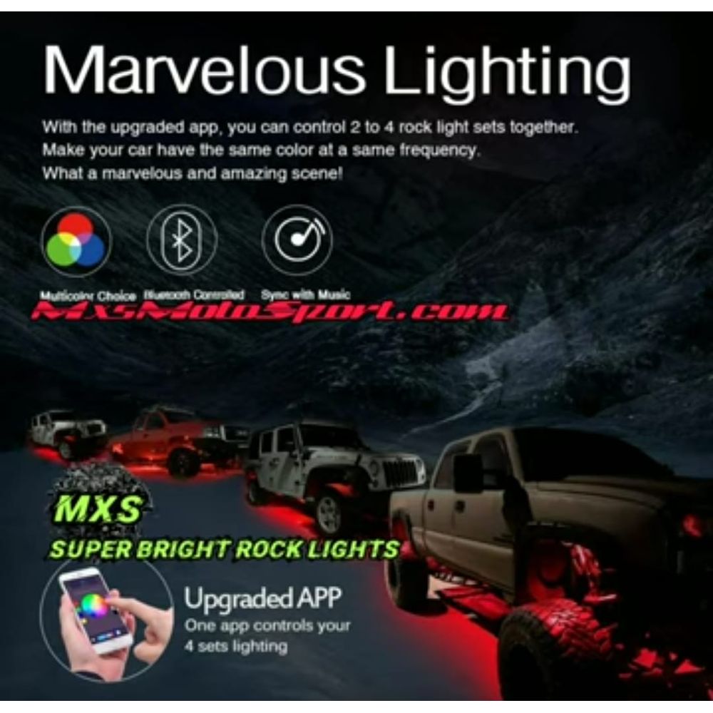 MXS3088 App Controlled 4-X LED Rock Lights