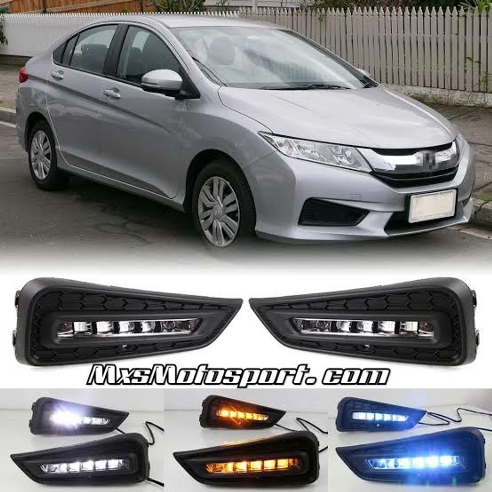 MXS3213 Honda City LED Lens DRL Fog Lamps with white and Blue Functions Matrix Series