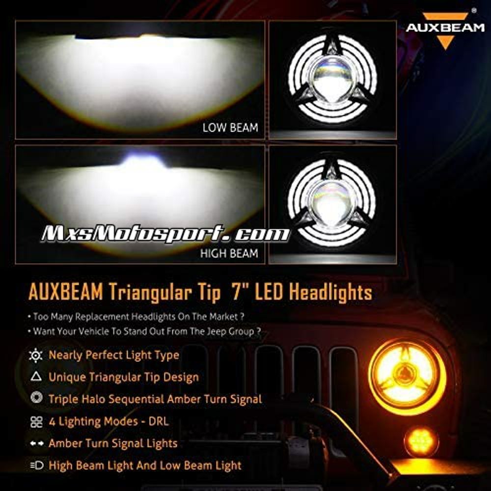 MXS3375 LED Projector Headlights For Mahindra Thar Jeep Wrangler