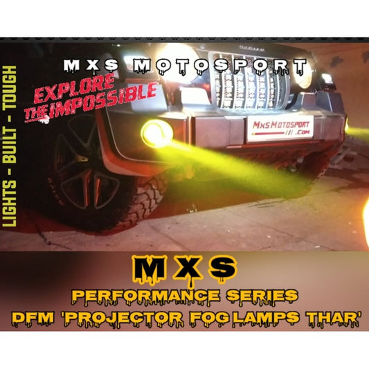 MXS3380 DFM Bi-BEAM LED Projector Fog lamps For Mahindra Thar 2020+ with White & Yellow Hi/Low Beam