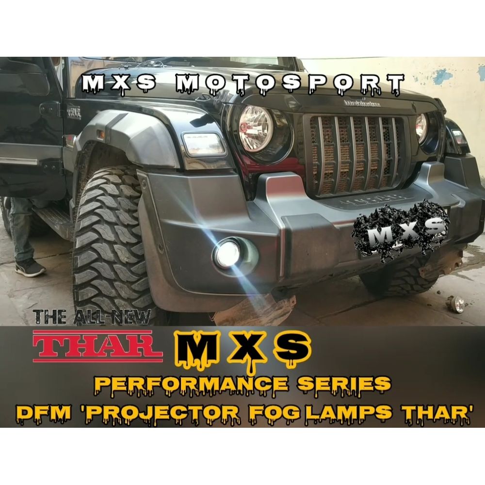 MXS3380 DFM Bi-BEAM LED Projector Fog lamps For Mahindra Thar 2020+ with White & Yellow Hi/Low Beam