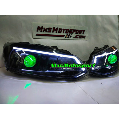 MXS3410 App Controlled Devil Eye DRL Projector Headlights For Volkswagen Polo