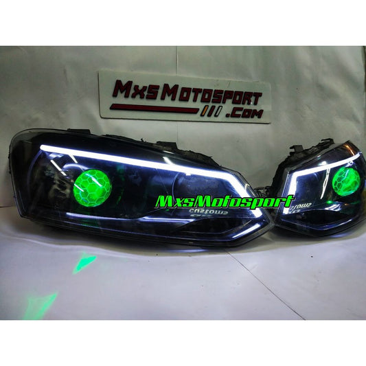 MXS3411 App Controlled Devil Eye DRL Projector Headlights For Volkswagen Vento