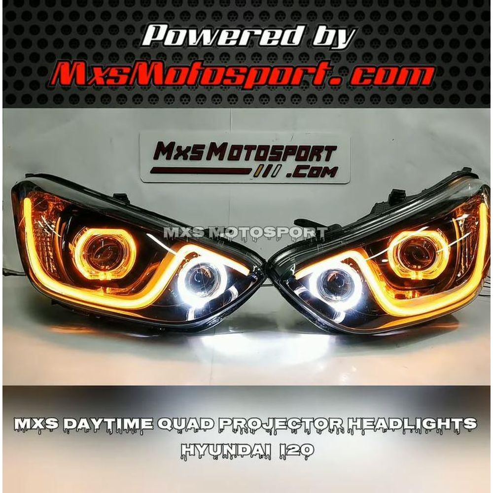 MXS3494 Daytime Quad Projector Headlights Hyundai i20 Asta Model