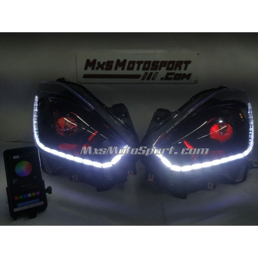 MXS3772 App Controlled Devil Eye DRL Projector Headlights Suzuki Swift & Dzire 2018+
