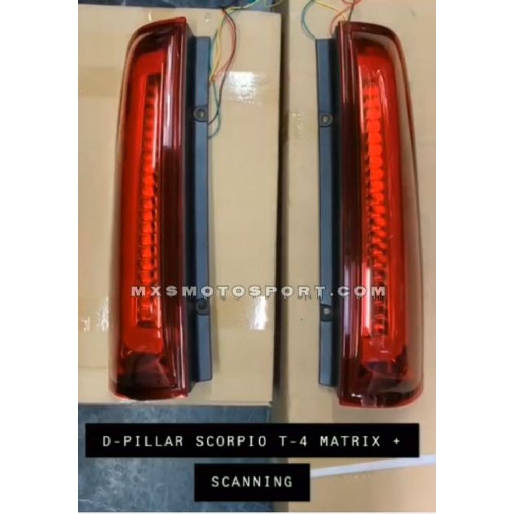 MXS3668 LED Upper Pillar Tail Lights Mahindra Scorpio Type 4 with Scanning + Matrix Mode