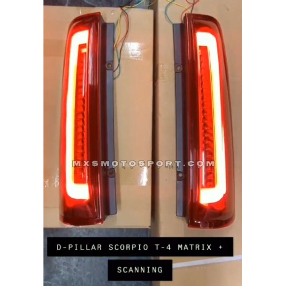 MXS3668 LED Upper Pillar Tail Lights Mahindra Scorpio Type 4 with Scanning + Matrix Mode