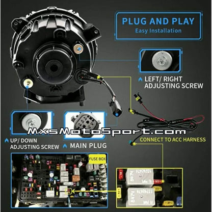 MXS3724 LED Projector Headlights For JEEP WRANGLER