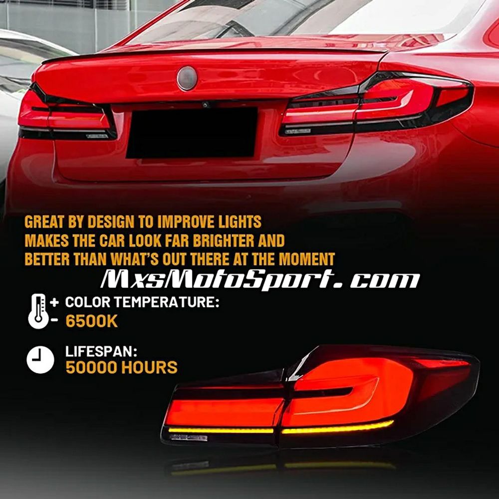 MXS3862 BMW 5 Series M5 G30 / G38 Facelift LED Tail Lights 2017-2021 Upgrade to 2023 LCI Style