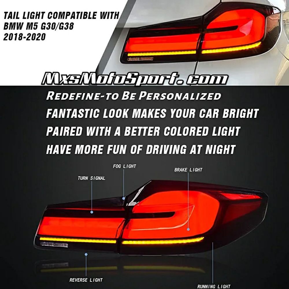 MXS3862 BMW 5 Series M5 G30 / G38 Facelift LED Tail Lights 2017-2021 Upgrade to 2023 LCI Style