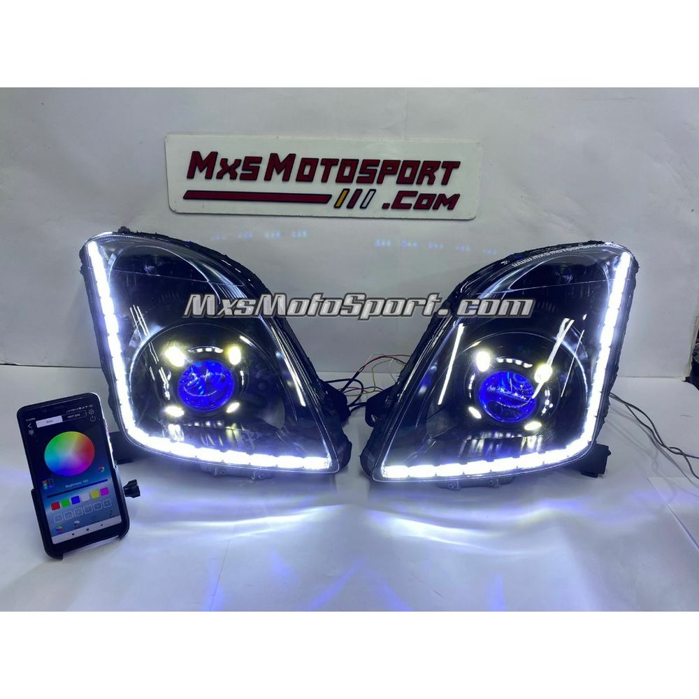 MXS3900 Mobile App Operated DEVIL EYE Projector Headlights Suzuki Swift & Dzire Type 1
