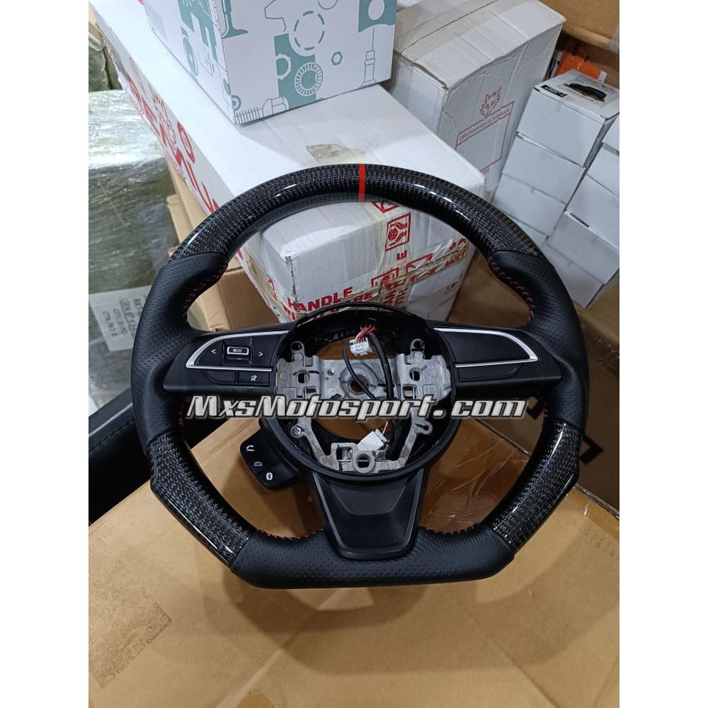 MXS3981 Flat Bottom Carbon Fiber Steering For Maruti Suzuki Swift
