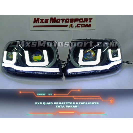 MXS4060 Quad LENS LED Projector Headlights Tata Safari Dicor